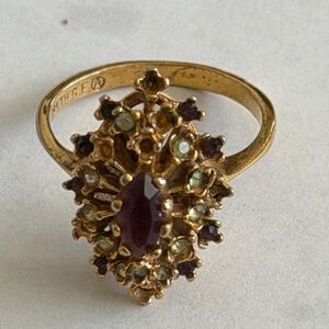 Antique 18k GF Gold and Purple Women's Ring